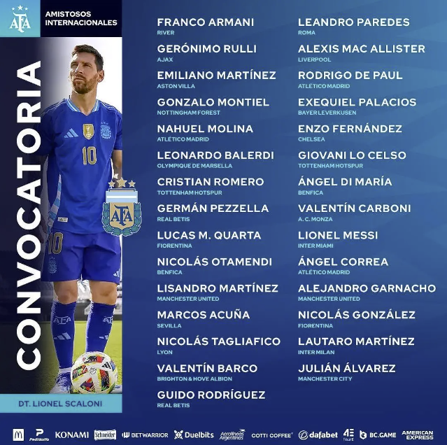 阿根廷美洲杯初选名单:梅西领衔 劳塔罗天使在列迪巴拉落选 阿根廷美洲杯初选名单:梅西领衔 劳塔罗天使在列迪巴拉落选