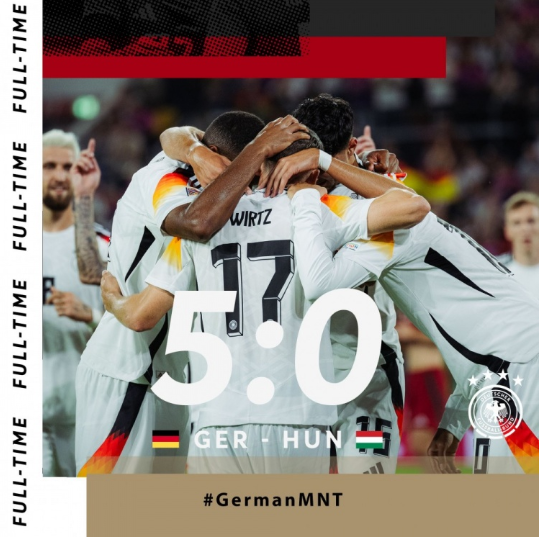 欧国联-德国5-0大胜匈牙利 穆西亚拉1射3传维尔茨传射 欧国联-德国5-0大胜匈牙利 穆西亚拉1射3传维尔茨传射