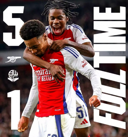 英联杯-阿森纳5-1博尔顿晋级 斯特林首球17岁恩瓦内里双响 英联杯-阿森纳5-1博尔顿晋级 斯特林首球17岁恩瓦内里双响