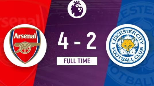 英超-阿森纳补时连入两球4-2战胜莱斯特城 积分追平曼城 英超-阿森纳补时连入两球4-2战胜莱斯特城 积分追平曼城