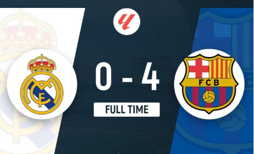 6分领跑！巴萨4-0结束对皇马四连败 莱万2分钟2球拉菲尼亚传射