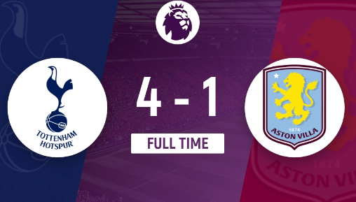 英超-热刺4-1逆转战胜维拉 索兰克双响孙兴慜送助攻 英超-热刺4-1逆转战胜维拉 索兰克双响孙兴慜送助攻