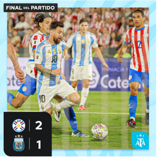 世预赛-阿根廷1-2遭巴拉圭逆转仍领跑积分榜 劳塔罗破门 世预赛-阿根廷1-2遭巴拉圭逆转仍领跑积分榜 劳塔罗破门