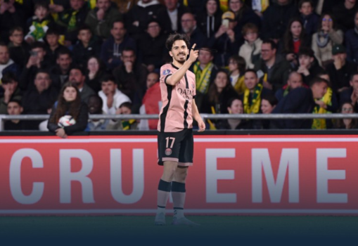 法甲-巴黎1-1南特 维蒂尼亚破门 阿什拉夫轮休 法甲-巴黎1-1南特 维蒂尼亚破门 阿什拉夫轮休