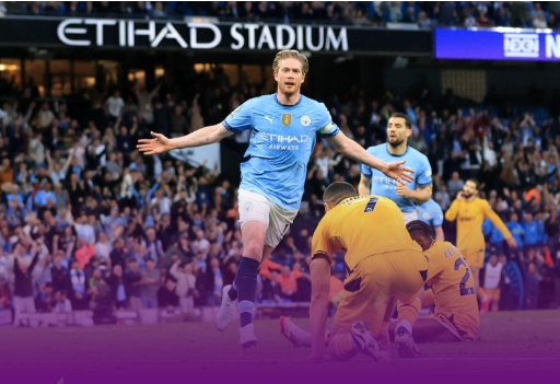 英超-曼城1-0狼队先赛升至第三 德布劳内制胜 多库助攻 英超-曼城1-0狼队先赛升至第三 德布劳内制胜 多库助攻